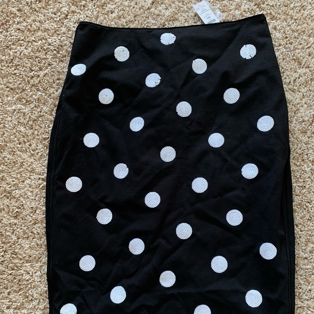 Sequin Black and White Polka Dot skirt